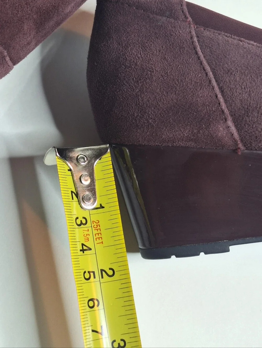 Clarks Mallory Suede Leather Purple Berry Wedge Pumps Wmns Size US 7.5 M